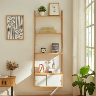 Wandrek Tingvoll 176x65x34 cm bamboe naturel [en.casa]