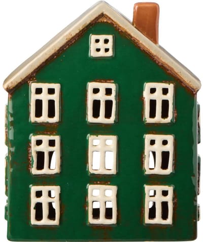 Ib Laursen - Keramieken Huisje - Groen - Waxinelichthouder