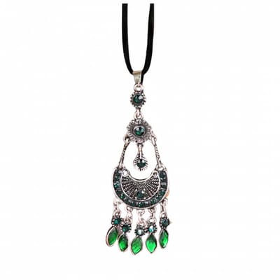 Ketting groen zilverkleur verstelbaar - Charme Bijoux