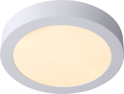 Lucide BRICE-LED - Plafonnière (Plafondlamp) Badkamer - Ø 24 cm - LED Dimbaar - 1x15W 3000K - IP44 - Wit