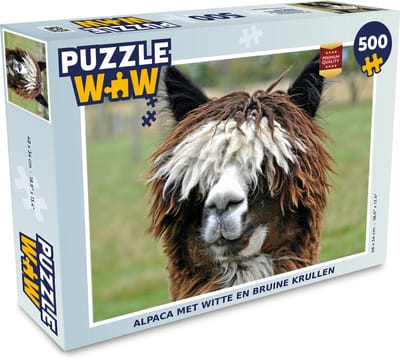 Puzzel Alpaca - Vacht - Bruin - Legpuzzel - Puzzel 500 stukjes