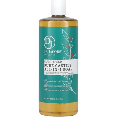 Dr. Jacobs Naturals, Botanical Pure Castile All-in-One Soap, Eucalyptus Essential Oil, 32 oz (946 ml)