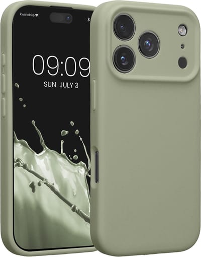 kwmobile telefoonhoesje geschikt voor Apple iPhone 18 Pro / iPhone 17 Pro - TPU backcover met siliconen coating - Smartphone case in grijsgroen