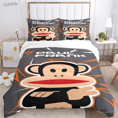 Schattige P-Paul F-Frank Cartoon Anime Dekbedovertrek Grappige Kawaii Beddengoed Set Zachte Dekbedhoes En Kussenslopen Enkel/Dubbel/Queen/King AU King(245*210cm)3pcs