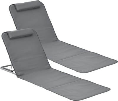 Strandmat Donostia met rugleuning set van 2 donkergrijs
