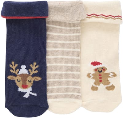 Vertbaudet Set van 3 paar kerstsokken voor baby's