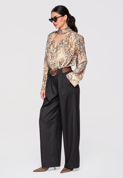 OMBRE Broek - Loose Fit - Effen - Broek Zwart ONESIZE