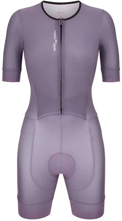 Santini Leaf Korte Mouw Triatlonpak Paars XL Vrouw