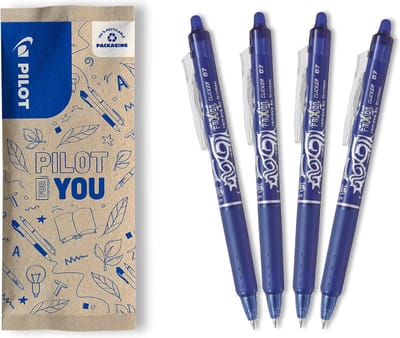 Set van 4 Uitwisbare Rollerballpennen - Direct Herschrijfbaar en Navulbaar