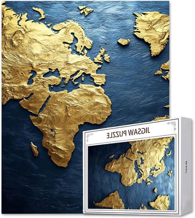 Puzzelmat Wereldkaart - Legpuzzel Grote - Ontspannend Spel - Hoge Resolutie Poster - 141x87cm - Multicolor
