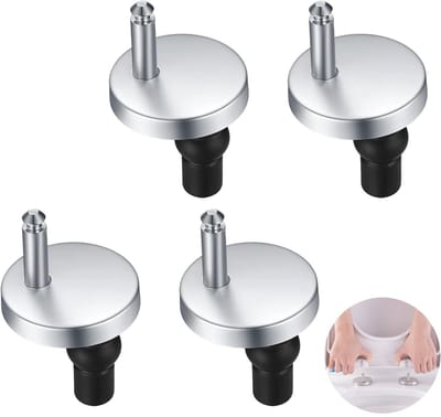 Allecto - Toiletbril scharnieren - Quick Release - Universele bevestigingen - Grijs - Roestvrij staal - Hygiënisch - Geschikt voor elke wc - 4-pack