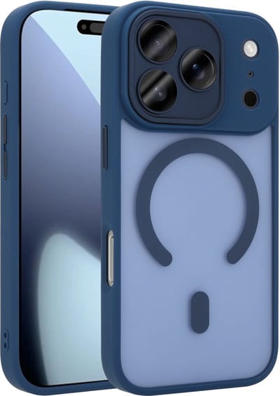 Coverzs luxe matte Magneet hoesje geschikt voor iPhone 17 Pro met camera cover (Paars) – sterke case met premium bescherming, dun ontwerp en perfecte pasvorm - Camerabescherming