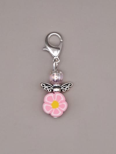 Geluksengel - Geluksengeltje - Engeltje - Beschermengeltje - beschermengel - Engel hanger - Gelukspoppetjes - Sleutelhanger - Tashanger - Gelukshangertje - Bloemen Engeltje