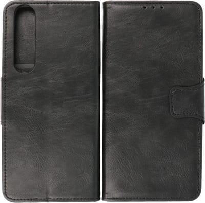 Sony Xperia 1 III Hoesje - Portemonnee Book Case - Kaarthouder & Magneetlipje - Kunstleer - Zwart