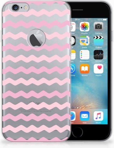 Back Cover voor Apple iPhone 6 Plus | 6s Plus TPU bumper Waves Roze
