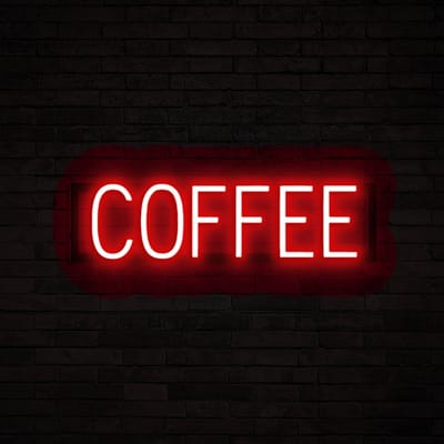 COFFEE - Lichtreclame Neon LED bord verlicht | SpellBrite | 57,71 x 16 cm | 6 Dimstanden & 8 Lichtanimaties | Reclamebord neon verlichting