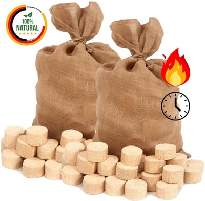 Floranica Haard briketten 100% Geperste Houtbriketten 2 x 12,5 kg Openhaard briketten Houtbriketten Aanmaakhout Briquette Hoge Warmtewaarde Laag Rook