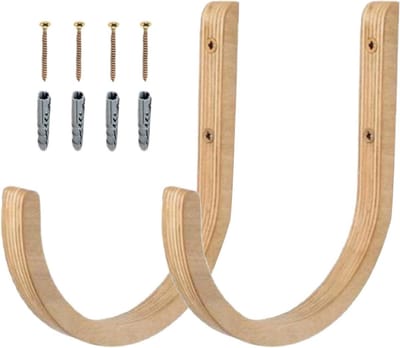 Organizer - Houten wandhouder Set, Home Gym Opbergrek, Fitness Accessoire Hanger | Ruimtebesparende oplossing voor trainingsapparatuur, weerstandsbanden Springtouw opslag