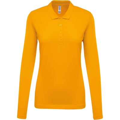 Kariban Piqué-damespolo lange mouwen K257 - Yellow - XL