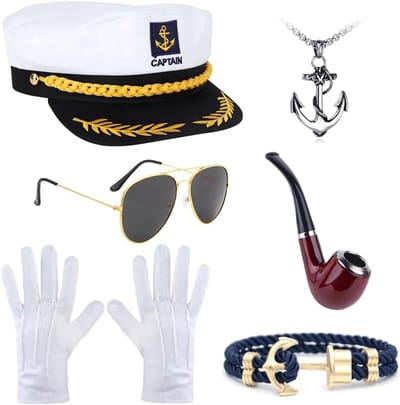 Sailor Hoed Set van 6, Perfect voor Kostuums, Feestjes en Dans, Maritieme Accessoires voor Captain Look