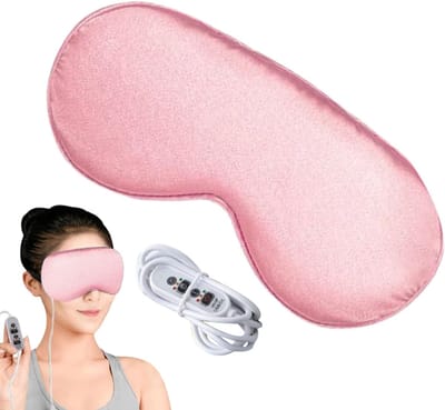 Verwarmd Oogmasker - Verwarmend Masker - Ontspanning en Slaap - Drie Warmtestanden - 20 x 10 cm - Zwart