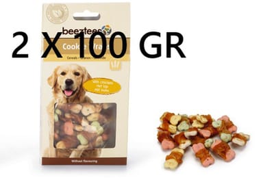 ** 2 X ** Beeztees hondensnackx Cookie wrap met kip 100 gr - = 200 gr - zonder toegevoegde smaakstoffen