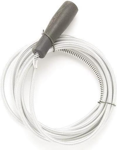 Toolland Ontstoppingsveer 3 meter 7 mm, rioolveer afvoer ontstopper voor gootsteen douche en bad, flexibele afvoerreiniger met handgreep, voor wc wastafel en leiding, zonder chemicaliën