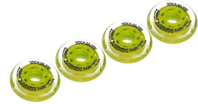 Skeelerwielen Set - Inline skate wielen - Snel skeeleren - Mixed indoor outdoor - 76 mm - Geel