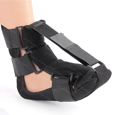 Aanpasbare Plantar Fasciitis Spalk Sok Orthopedische Voetzone Drop Brace Achillespeesontsteking Hielpijn Verlichting Enkelbrace Rekband black