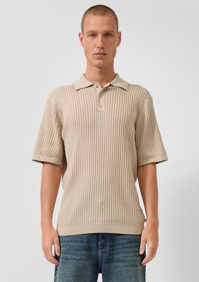 Poloshirt van linnenmix QS