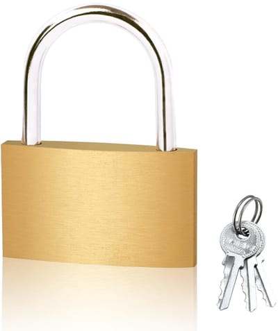 Dailygoods- Hangslot Hoge Beveiliging - Messing Slot - Universeel Slot - Kofferhangslot - Anti-diefstal - 3 Sleutels