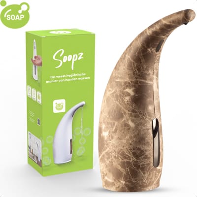 Soopz Automatische Zeepdispenser – Bruin Marmer – Brown Marble Classic – Zeeppompje met Bewegingssensor – Handzeep