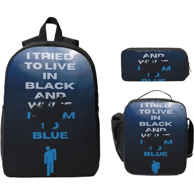 B-Billies E-Eilishing Kinderrugzak Lunchbox Etuis voor Jongens Meisjes Rugzakken Schooltas Boekentas Set gray