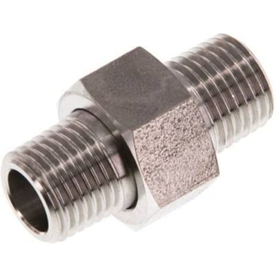 Dubbele Nippel R1/4'' Scheidbaar RVS Conische Dichting 40bar (562,0psi)