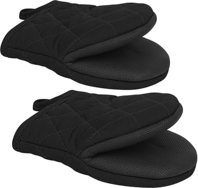 SolidKeus - Set van 2 Korte Siliconen Ovenwanten met Antislip Grip