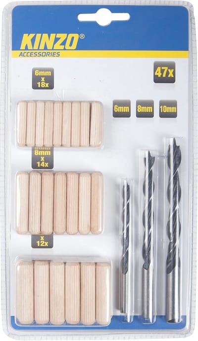 Houtbewerkingsset - Gereedschap set - Houtbewerking - Gelegeerd staal - 47 stuks - Grijs