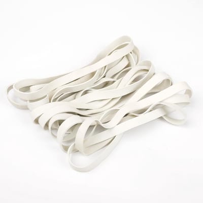 Grote Witte Rubber Bands - 20 Stuks, Elastische Ringen voor Kantoor, Thuis en Schoolbenodigdheden, 20 x 1 cm