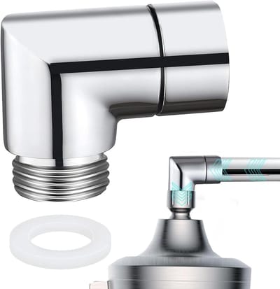Handdouche Adapter met 90 Graden Hoek, Rotating Douchekop Adapter voor Handdouches en Wanddouches, Ideaal voor Douchefilter Aansluiting en Verbeterde Waterstroom