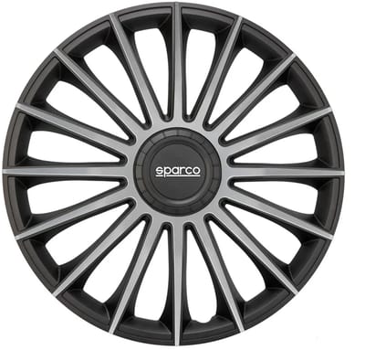 4-Delige Sparco Wieldoppenset Treviso 16-inch zwart/zilver