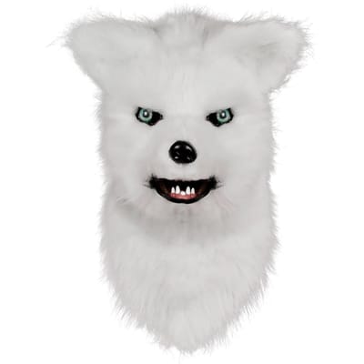Masque de tête de renard à bouche mobile en fausse fourrure pour costumes d'Halloween Fête gray
