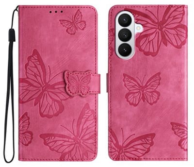 Coverup Hoesje - Geschikt voor Samsung Galaxy A57 Hoesje - Coverup Vlinders Book Case - Pink