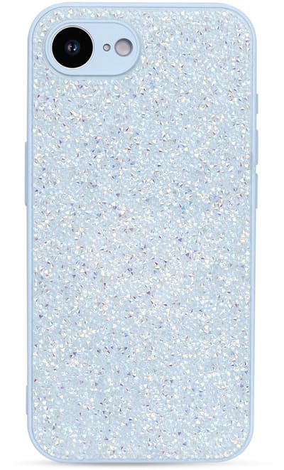 Casemania Hoesje Geschikt voor Apple iPhone 16e - Blauw - Diamant Glitter Back Cover