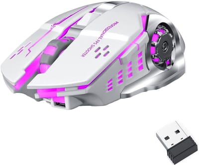 NAXSIR Draadloze Gaming Muis - Bluetooth 5.2 & 2.4GHz Dual Mode - 1600DPI Instelbaar - 168Uur Batterij - RGB Verlichting & Stille Knoppen (USB-C Oplaadbaar)