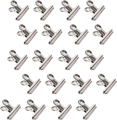 Kleine Bulldog Clips 31mm Zilver RVS Binder Clips met Sterke Metaalclips voor Labels, Foto's en Documenten (20-Pack)