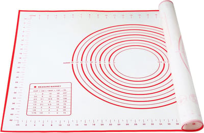 Yizhet bakmat siliconen groot 70x50cm siliconen mat bakplaat werkmat met opmeting voor fondant gebak pizza mat, deegmat herbruikbaar antiaanbaklaag