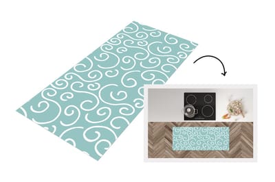 Keukenloper - Loper keuken - Patroon - Strand - Zee - Abstract - 120x50 cm - Keukenloper vinyl