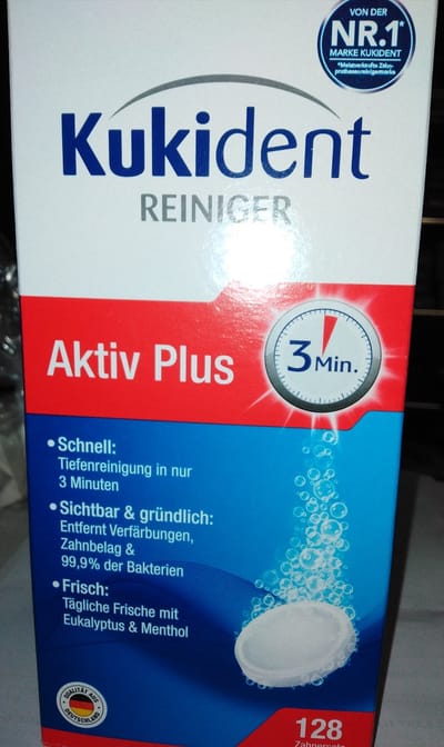 Kukident gebitreiniging tabletten 128stuks 3 minuten snelreiniging