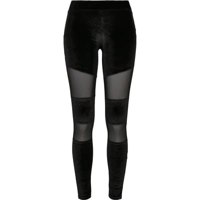 Urban Classics - Velvet Tech Mesh Sportlegging - XS - Zwart