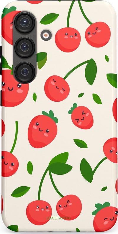 Casetastic Hoesje Geschikt voor Samsung S25 - Stijlvolle Beschermende Duo-layer Case - Knappe Kers