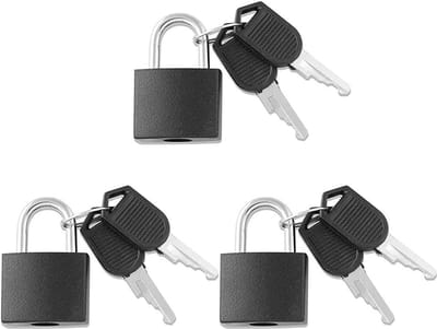 3 Stuks Bagagehangslot met Sleutel - Klein en Duurzaam Kofferslot voor Reizen